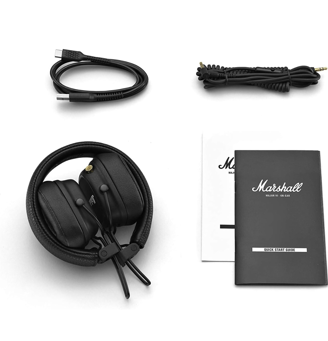 Marshall Major IV on-ear headphones with Bluetooth 5.0 and intuitive multi-directional control knob for easy playback management.